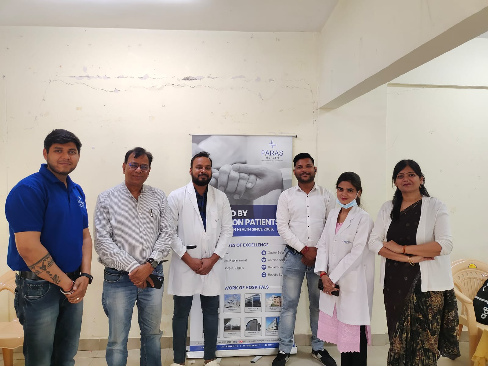 The medical team at the end of a health camp